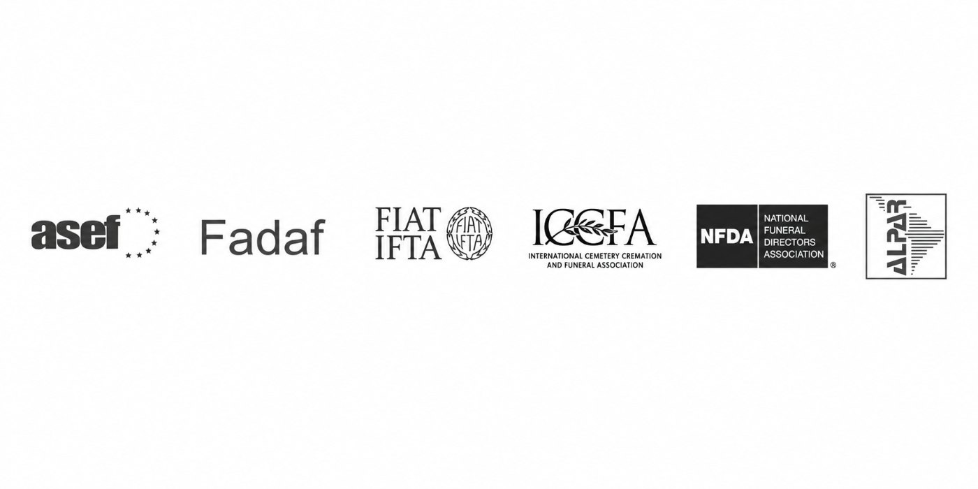 Logos de asociaciones: ALPAR, ASEF, FADAF, FIAT-IFTA, ICCFA y NFDA